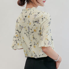 Yipinpay Daifei 2024 Summer New Korean Women's Wear OL Bottomed Shirt Fashion Slim Short-Sleeved Casual Chiffon Shirt