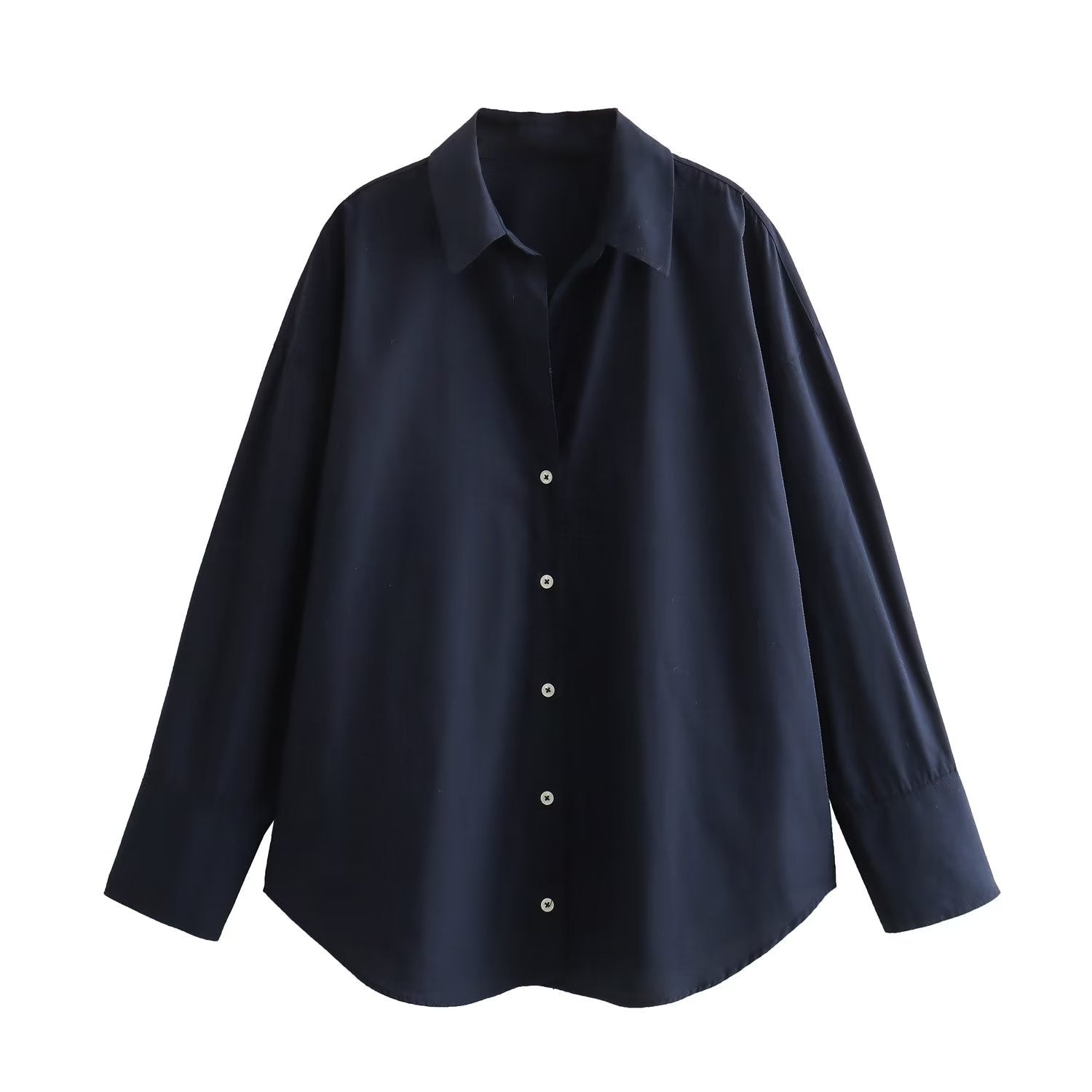 Yipinpay New Multi-Color Loose Casual Version Of Poplin Long-Sleeved Shirt