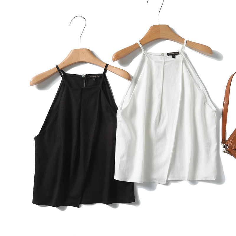 Yipinpay Spring Style Elegant Holiday Style Sling Sleeveless Shirt