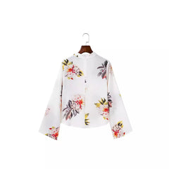 Yipinpay New Spring 2024 Style Neck V-Collar Printed Seersucker Shirt