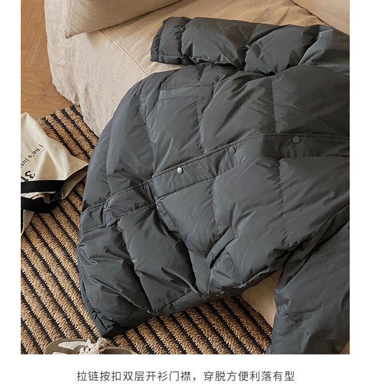 Down Cotton Clothes Female New Korean Version Loose Over The Knee Thick Warm Cotton-Padded Clothes Cotton-Padded Jacket Winter Coat Bread Clothes