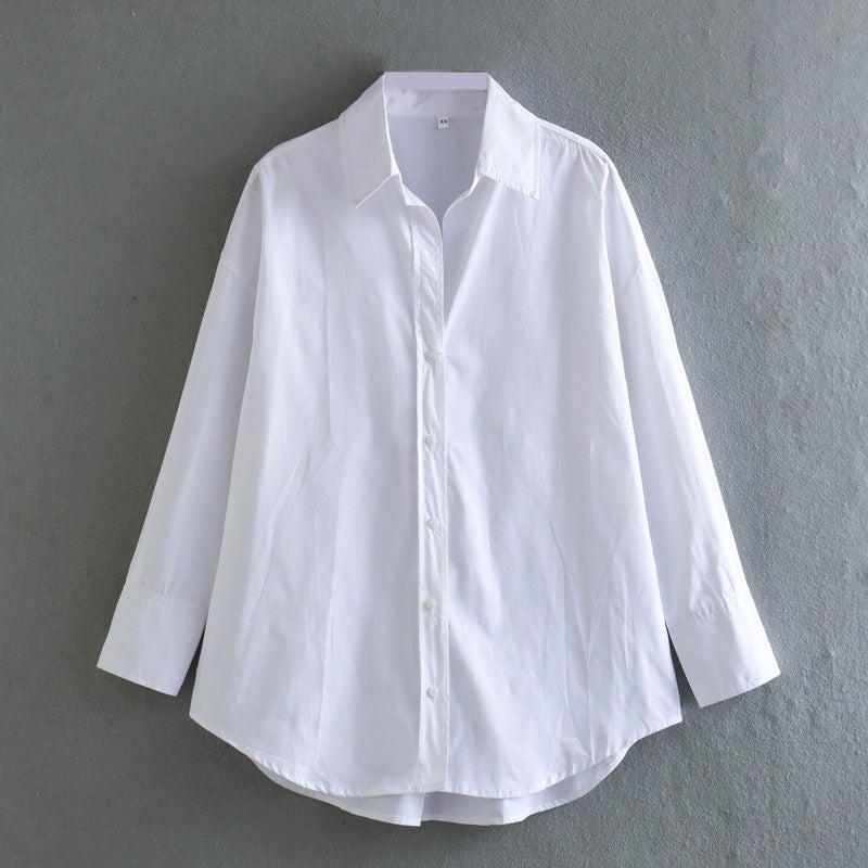 Yipinpay New Multi-Color Loose Casual Version Of Poplin Long-Sleeved Shirt