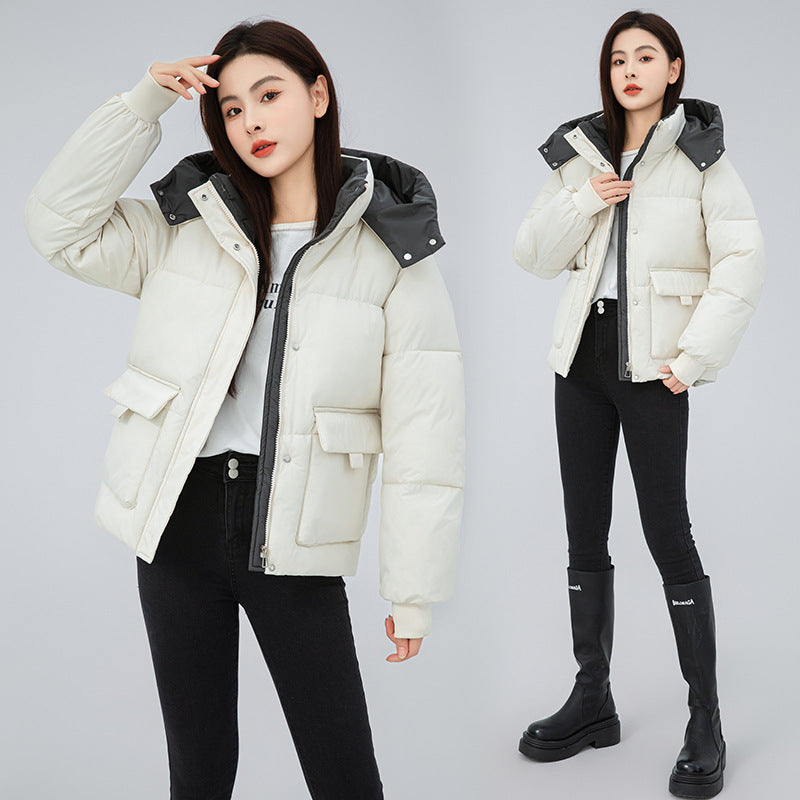 2024 New Korean Version Loose And Thick Warm Cotton-Padded Coat Cotton-Padded Coat