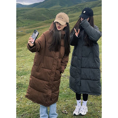 Down Cotton Clothes Female New Korean Version Loose Over The Knee Thick Warm Cotton-Padded Clothes Cotton-Padded Jacket Winter Coat Bread Clothes