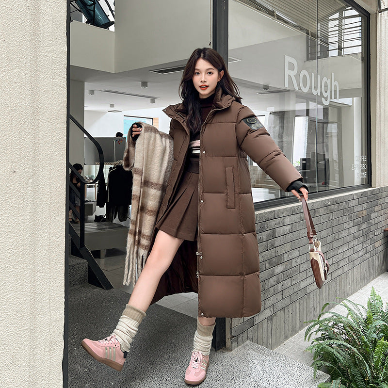 Medium And Long Bread Clothes Down Cotton-Padded Clothes Female Winter Hot Style 2024 New Thickened Cotton-Padded Jacket Jacket