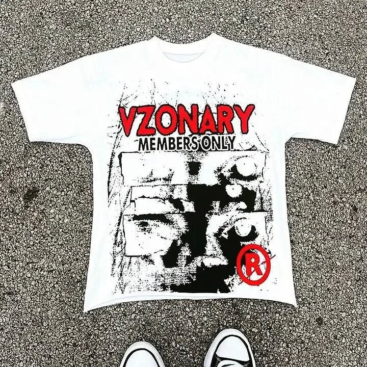 Yipinpay Street Printed Large T-Shirt Gothic 2024 Graphics T-Shirt Y2k Blouse Armed Gothic Men's Short Sleeves