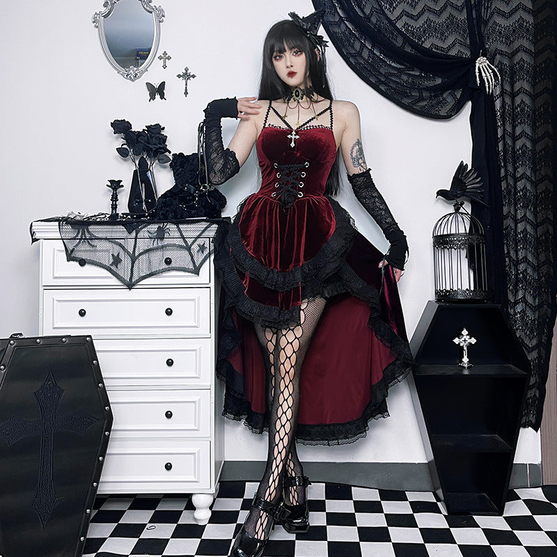 Yipinpay Autumn's New Dark Sexy Hot Girl Slim, Neck Tie, Waist Tie, Dress Girl