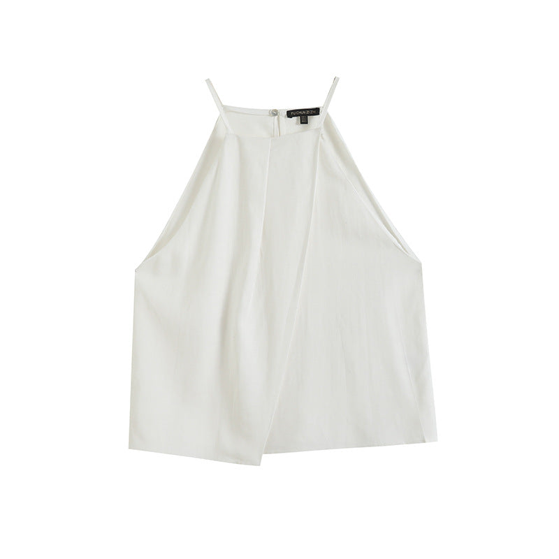 Yipinpay Spring Style Elegant Holiday Style Sling Sleeveless Shirt