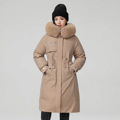 Inner Bile Pie To Overcome The Female 2024 New Winter Plus Velvet And Thick Warm Cotton-Padded Jacket Coat In The Long Cotton Clothes