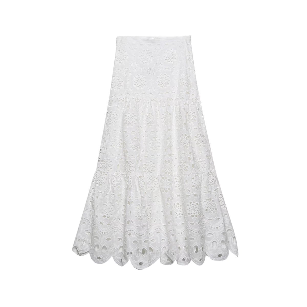 Yipinpay Suits Of New Embroidered Hollowed-Out Shirt And Skirt In Summer