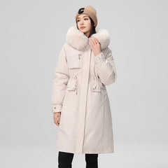 Inner Bile Pie To Overcome The Female 2024 New Winter Plus Velvet And Thick Warm Cotton-Padded Jacket Coat In The Long Cotton Clothes