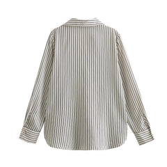 Yipinpay New Slim Striped Long-Sleeved Casual Shirt In Autumn 2298163