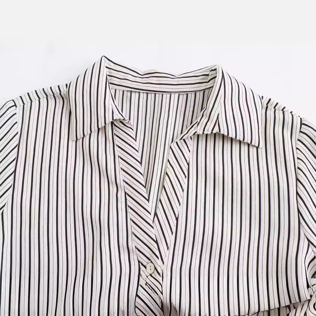 Yipinpay New Slim Striped Long-Sleeved Casual Shirt In Autumn 2298163