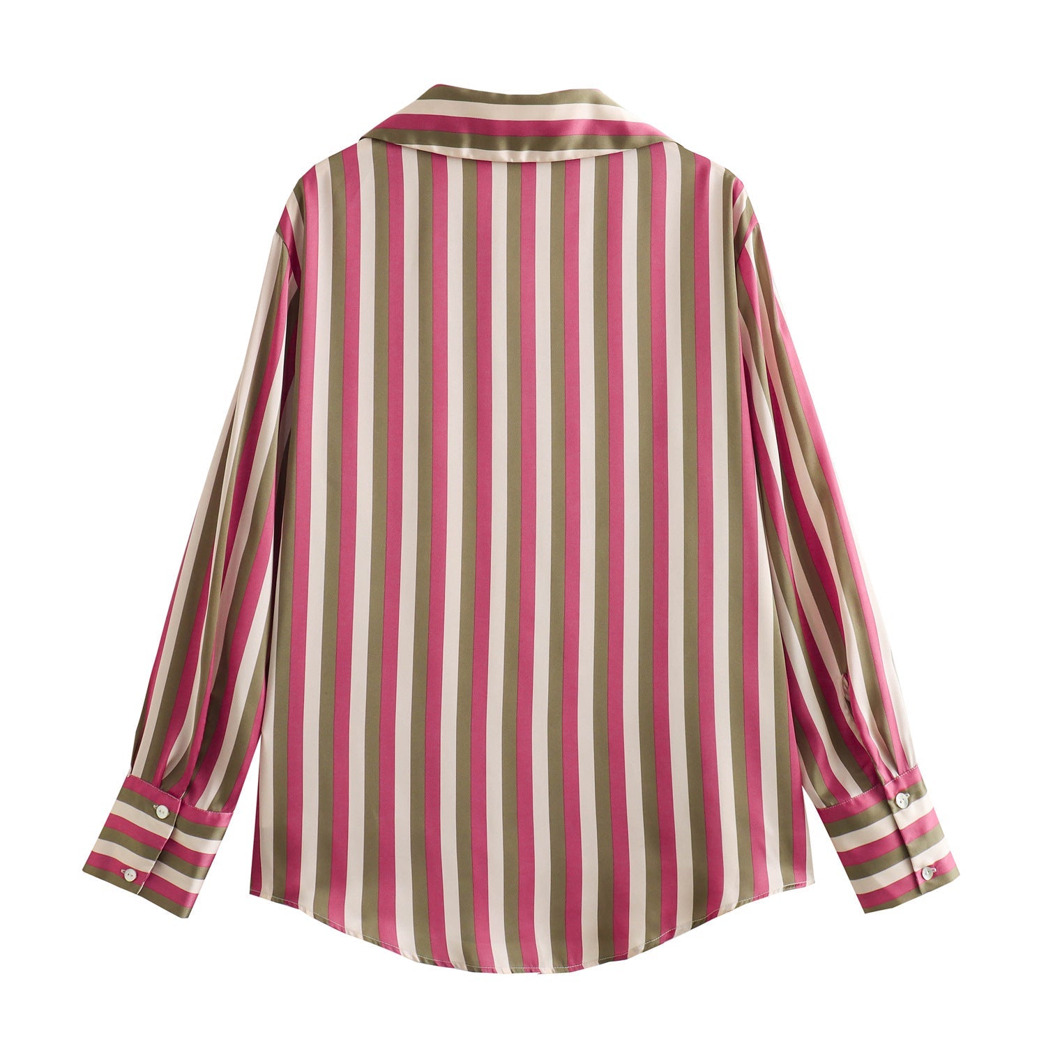 Yipinpay Striped Satin Casual Shirt 8160562 In Autumn