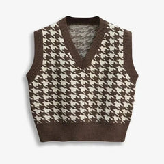 Yipinpay Autumn New Sweater Vest Women's Loose Knitted Vest Women's Top sleeveless v neck